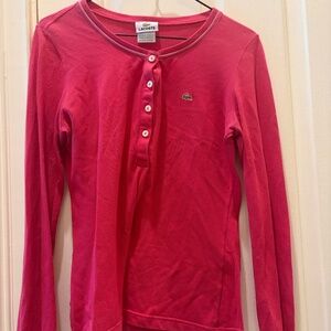 Y2K WOMEN'S VINTAGE LACOSTE LONG SLEEVE TEE - HOT PINK
